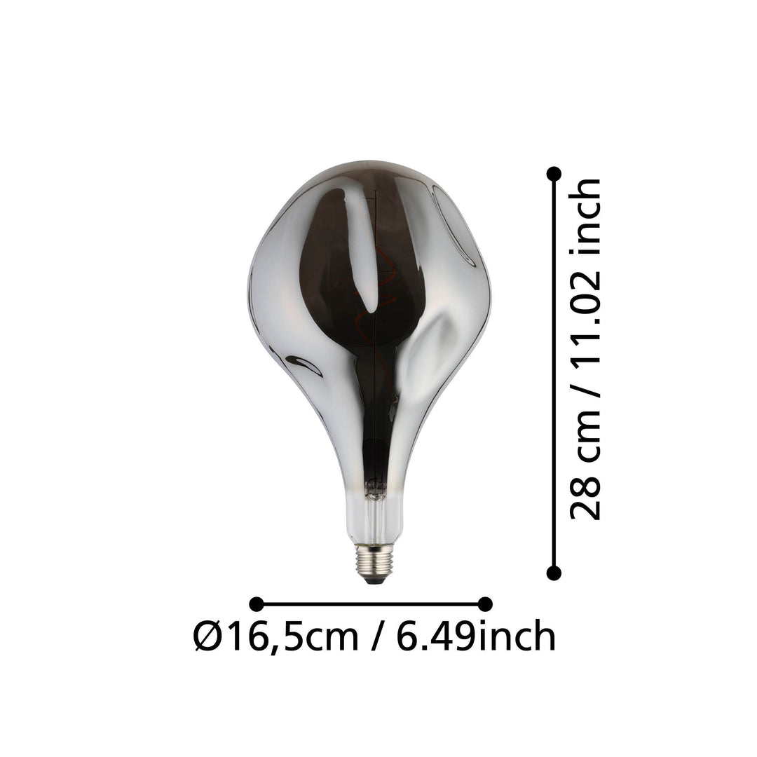 Leuchtmittel Lm_led_e27  Glas schwarz-transparent 1X4W H:28 Ø 16,5 cm in