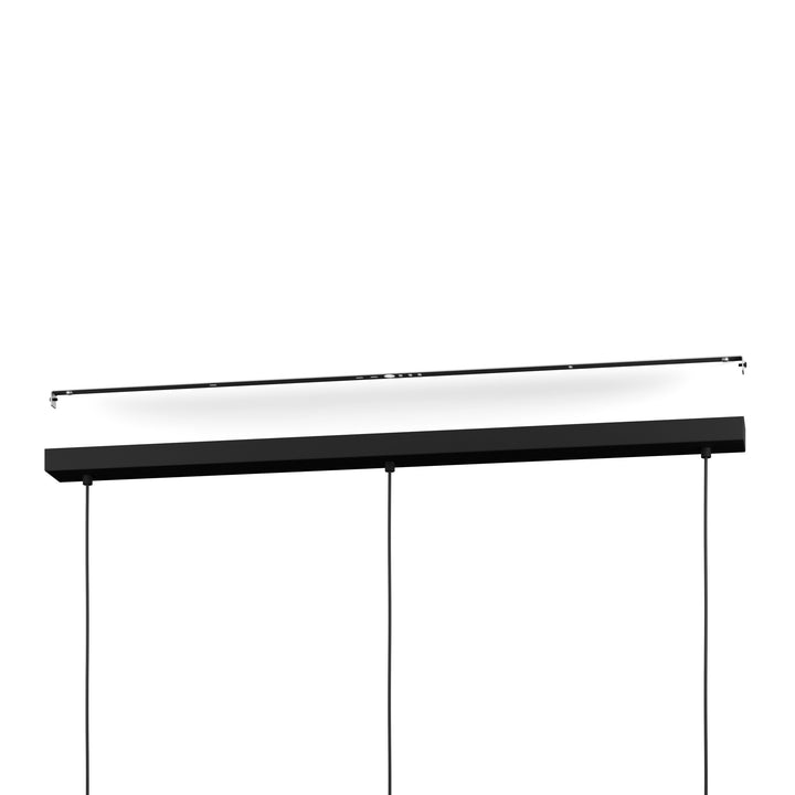 Hängeleuchte Bulciago schwarz Glas bedampft schwarz-transparent 3X40W L:126 H:150 cm in