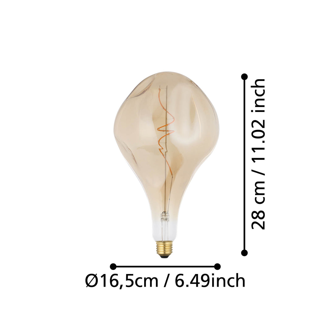 Leuchtmittel Lm_led_e27  Glas amber 1X4W H:28 Ø 16,5 cm in