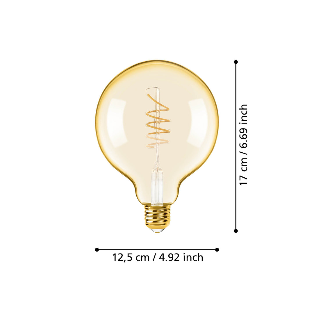 Leuchtmittel Lm_led_e27  Glas amber 1X4W L:16,7 Ø 12,5 cm in