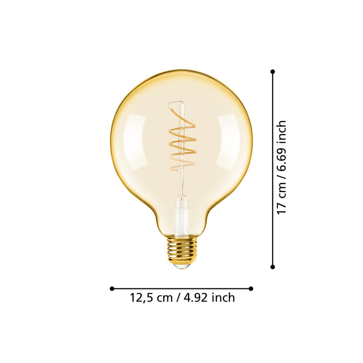 Leuchtmittel Lm_led_e27  Glas amber 1X4W L:16,7 Ø 12,5 cm in