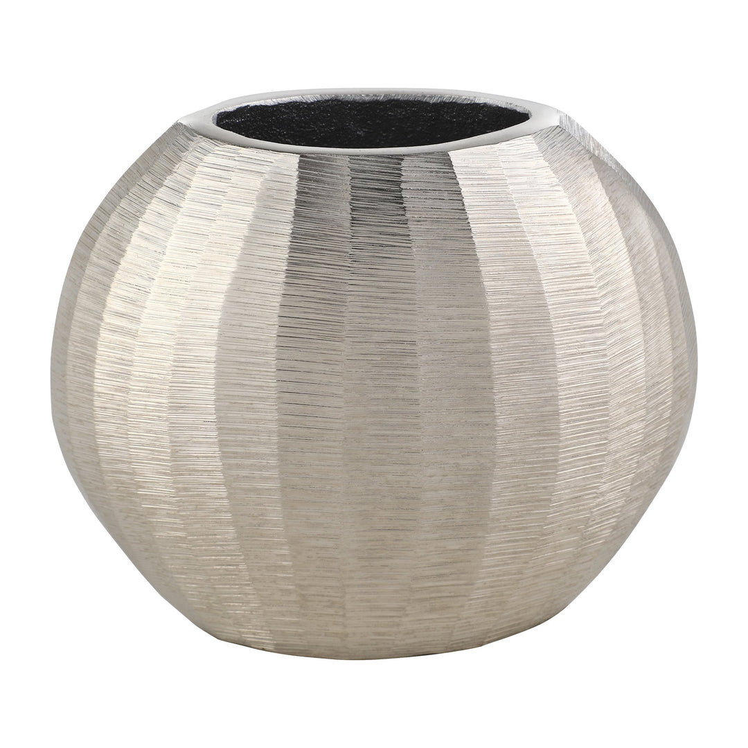 Metallvase Abucay nickel  L:15 H:13 cm in