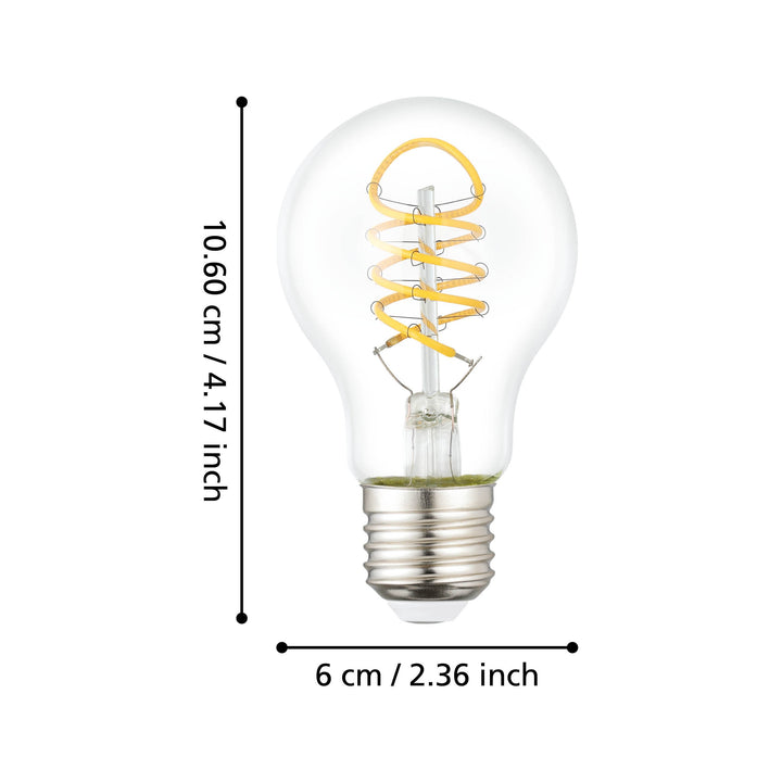 Leuchtmittel Lm_led_e27 Glas klar 1X7,3W L:10,6 Ø 6 cm in