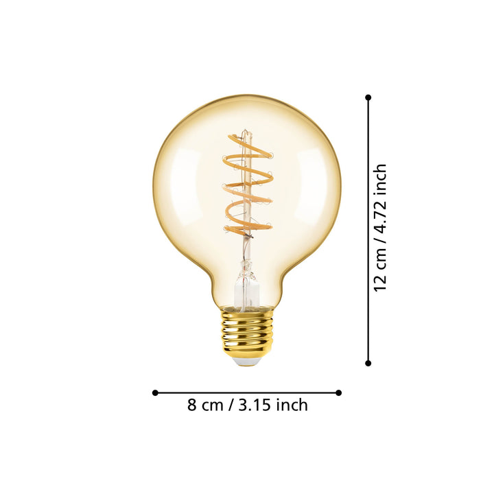 Leuchtmittel Lm_led_e27  Glas amber 1X4W L:12 Ø 8 cm in