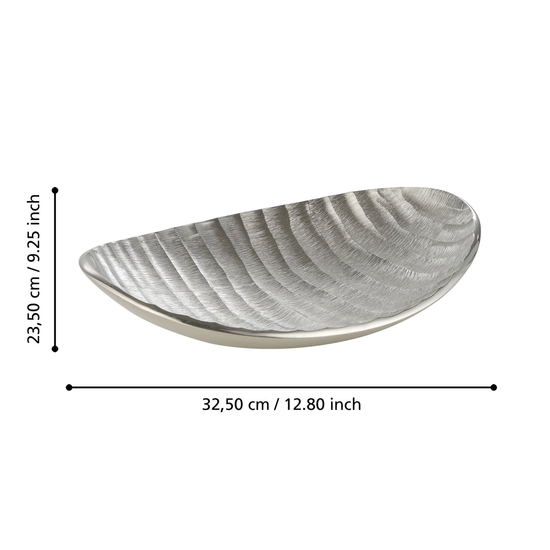 Dekoschale Forleyet nickel  L:32,5 H:6,5 cm in